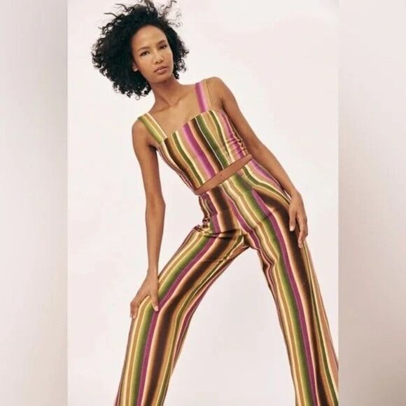 Striped Wide Leg Pants for Women - Picture 2 of 9